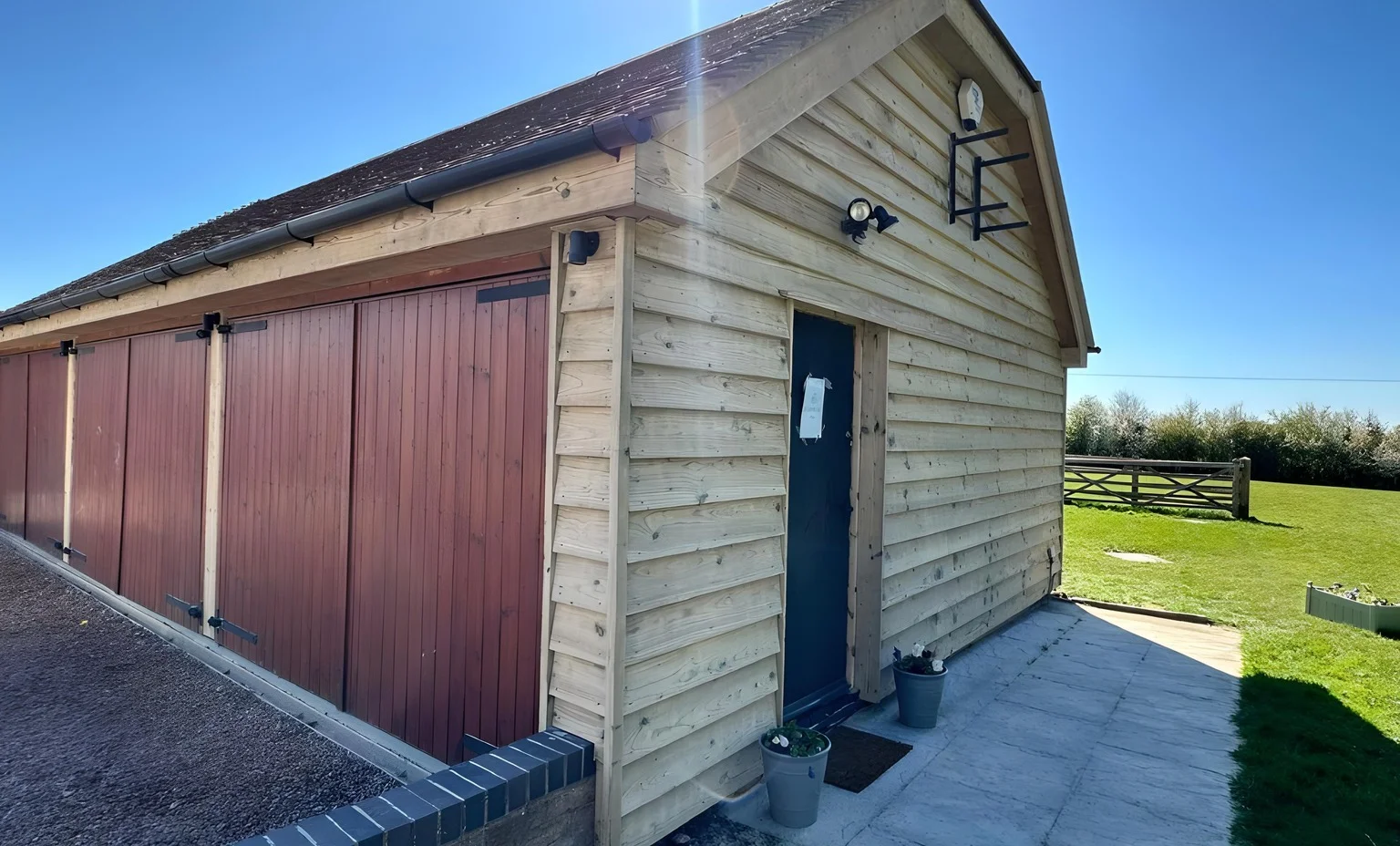 Timber outbuilding after restoration
