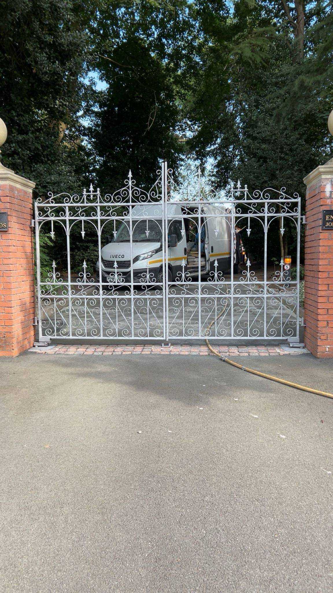 Metal gate after shot blasting