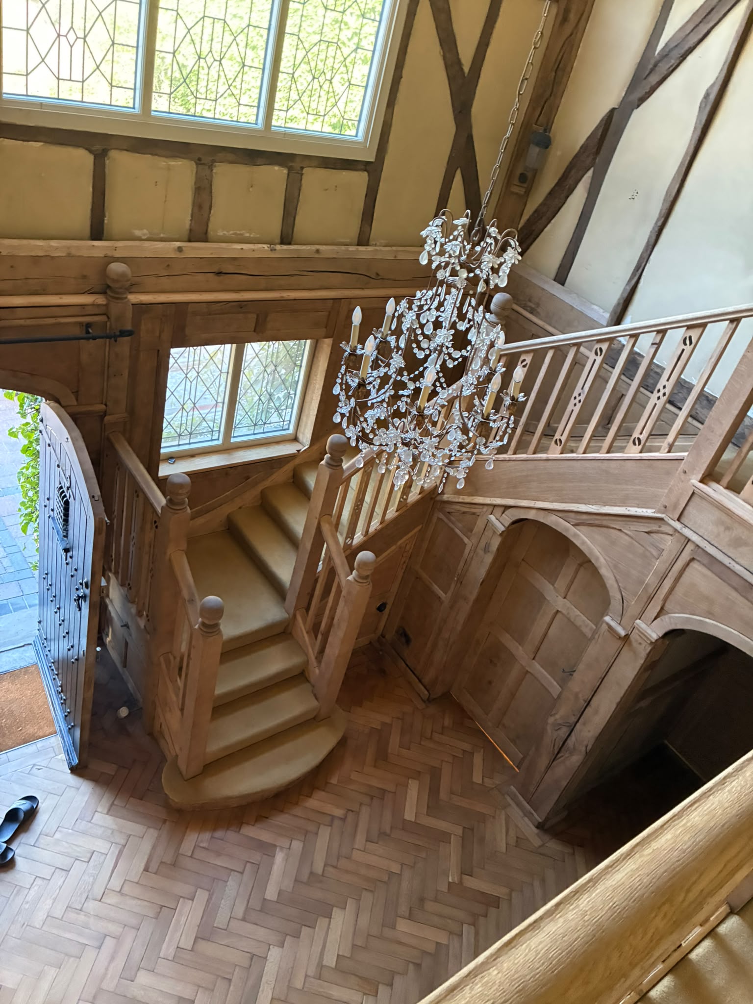 Grand Hall staircase viewed from above before restoration